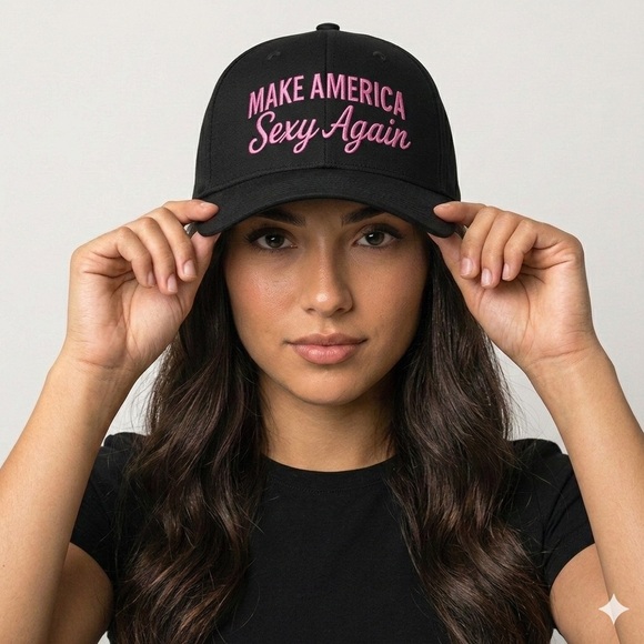 Make America Sexy Again Hat Pink Embroidered Black Mesh Baseball Cap Cute Trendy - Picture 2 of 4